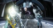 Nef Anyo appearing without his suit inside a Tenno Relay.