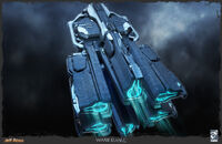 Jeff-ross-warframe-tnocarriership03.jpg (255 KB) Rear view, showing the Orbiter's main thrusters.