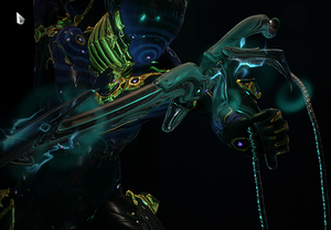 Magnetic visuals on a melee weapon, with effects similar to those of cold and electric