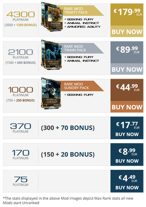 Warframe Promo Codes - Free 1000 Platinum