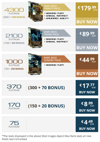 warframe buy platinum