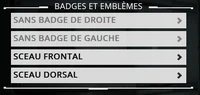 Options d'Apparat pour les Warframes.