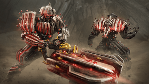 Qorvex with his alt helmet, signature Arch-gun, and Syandana