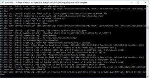 Clicking 'Ok' will then launch a dedicated server on your machine! A new command window will appear which will output all of the log details for your brand spanking new server. You’ll be able to track how many players have joined, what maps are currently being run, along with a plethora of other backend info from here: