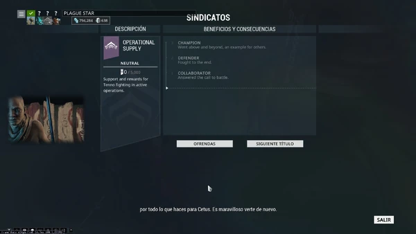 Nuevo Sindicato para la operación.