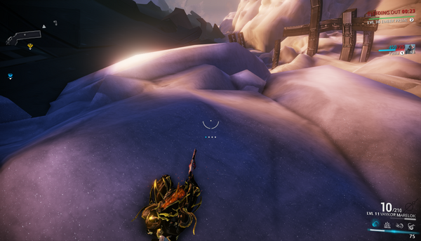 While bleeding out, you are still able to aim and shoot your sidearm.