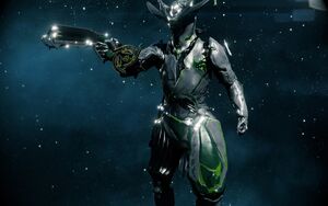 Glaive Prime sheathed on the arm