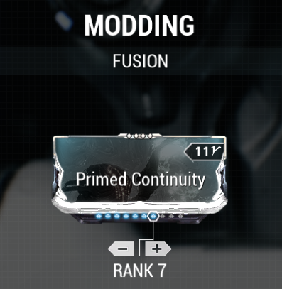 apply 4 mods to a single warframe