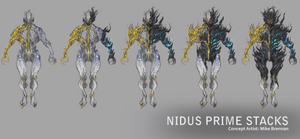 Nidus Prime Mutation Stacks concept art from Tennocon 2021