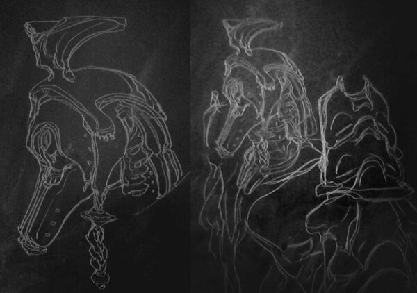 One of Ash Prime's early helmet designs.