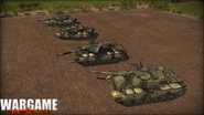 The ZTZ-88 tank family: (in order from closest to farthest) ZTZ-85-IIA, ZTZ-85-III, ZTZ-85-II, and ZTZ-88.