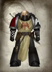 Shattering-Era Dark Angels Paladin Consul Zahrhiel Dremur, Paladin of the Shrouded Blades.