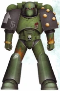 Salamanders Tactical Marine in Mark VI Corvus Power Armour.