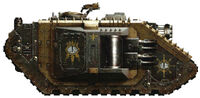 Infernal Relic Land Raider Achilles of the Black Legion; this vehicle is confirmed as having participated in at least eight Black Crusades