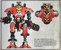 ArmigerWarglaive.png (1.52 MB) An Armiger Warglaive of House Raven, a Knight House in service to the Adeptus Mechanicus.