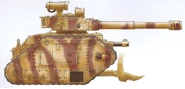 A Tallarn Gryphonne IV-pattern Leman Russ Vanquisher tank