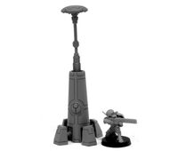 A Tau Remote Sensor Tower in Open Configuration and a Fire Warrior for scale
