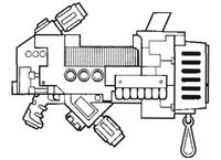 A Mark III Pattern Plasma Cannon, the "Traitor's Executioner" of the Blood Angels Chapter