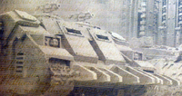 An ancient pict-capture of a Deimos Rhino of the Death Guard Legion during the Istvaan III Atrocity.