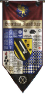 Legio Praesagius princeps honour banner of the Warbringer-Nemesis-class Titan Sonitus Iustitiae