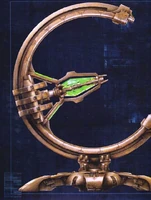 A Gauss Pylon deployed by the Necrons during the Orphean War