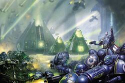 A Baleful Necropolis formation leads the Necrons into war against the  of the  .