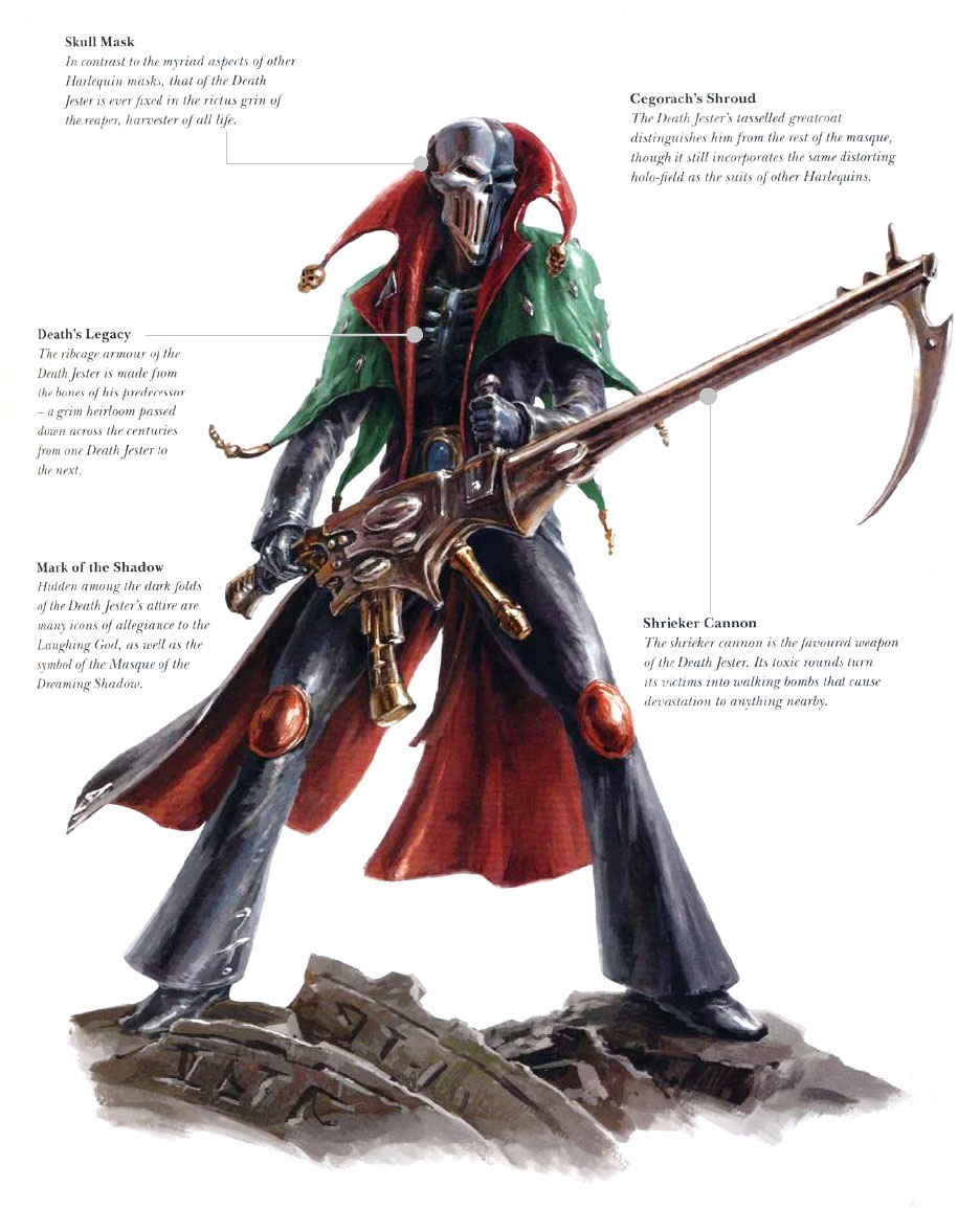 Warhammer 40K Eldar Harlequin Death Jester Cloak & Targeter