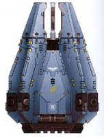 A Drop Pod of the Death Strike Chapter, side view