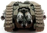 A Cerberus Heavy Tank Destroyer of the Iron Hands Legion, front view