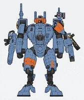 Shas'el Vedai of the Sa'cea Sept, wearing an XV85 Enforcer Battlesuit armed with an Airbursting Fragmentation Projector and a Plasma Rifle