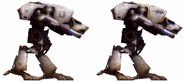 A pair of Warhound Scout Titans, Argent Courser and Misericorde, of War Maniple Honouris. Destroyed at the Battle for Ithraca on Calth