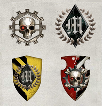 Legio Metalica iconography commonly utilised by the god-engines of this fearsome Titan Legion.