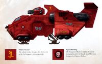 A Blood Angels 1st Company Stormraven gunship and markings