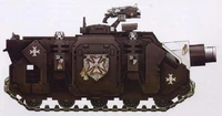 Black Templars Vindicator; note this vehicle lacks a Siege Shield.