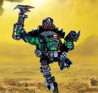 OrkBossZagstruk1.jpg (188 KB) Zagstruk Da Boss, launching himself into the heart of the enemy's battle lines.