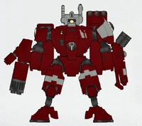 Shas'vre Llhana of the Farsight Enclaves, wearing an XV8 Crisis Battlesuit armed with a Flamer, Fusion Blaster and Missile Pod