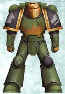 Veteran Battle-Brother Tul'dan in Mark III Iron Power Armour.
