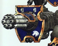 An Avenger Gatling Cannon as seen from the front