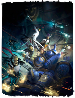 Harlequins of the Masque of the Frozen Stars set upon  of the  