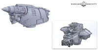 A sketch of a carapace-mounted Warp Missile rack on a Reaver Titan.