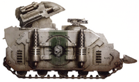 Pre-Heresy Death Guard Legion Deimos Whirlwind Scorpius; this vehicle took part in the armoured thrusts unleashed by the Death Guard during the Drop Site Massacre on Istvaan V
