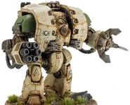 A Leviathan Pattern Siege Dreadnought of the Death Guard Legion armed with a Cyclonic Melta Lance and a Leviathan Siege Claw