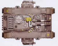 A Predator Annihilator of the Revilers Space Marine Chapter, dorsal view