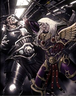 Фулгрим атакует Ферруса Мануса, отказавшегося присоединиться к предателям