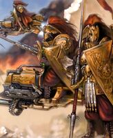 An Legio Custodes Praetorian Jetbike Squadron during the Great Crusade