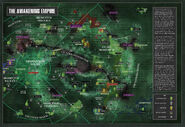 Map of Necron Dynasty locations across the galaxy after the formation of the Great Rift in ca. 999.M41.