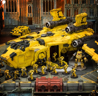 A Sokar Pattern Stormbird of the Imperial Fists Legion deploying ground forces