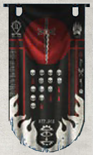 Legio Interfector princeps honour banner of the Warhound Titan Fire of Betrayal