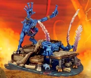 The Blue Scribes - P'tarix and Xirat'p upon their Disc of Tzeentch
