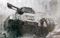 A Hellhound advancing across the battlefield during the Orphean War.